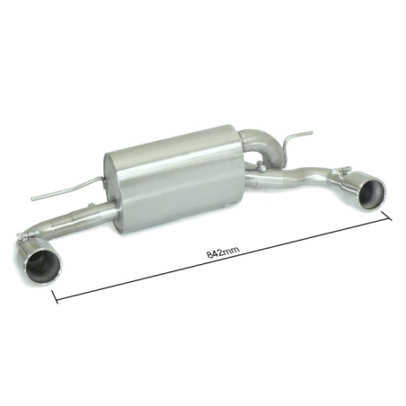 Silencioso trasero doble en acero inox BMW Série 1 F20 118D - XD (105KW - N47) 2011 - 2015