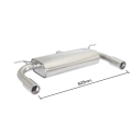 Silencioso trasero doble en acero inox BMW Série 3 F35(LONG BASE) 328LI (180KW) 2012 - 2015