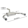 Silencioso trasero en acero inox BMW SERIE 3 F34 (Gran Turismo) 320D - 320D xDrive (135kW) 2013 - 2015