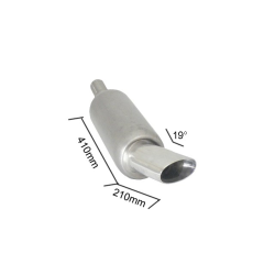 Silencioso universal en acero inox con salida ovalada 110x65 mm Sport Line - tubo de entrada 56/61 mm